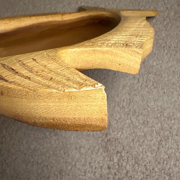 Large Hand Carved Fish Wood Handmade Serving Tray/Center piece MCM - Picture 5 of 10